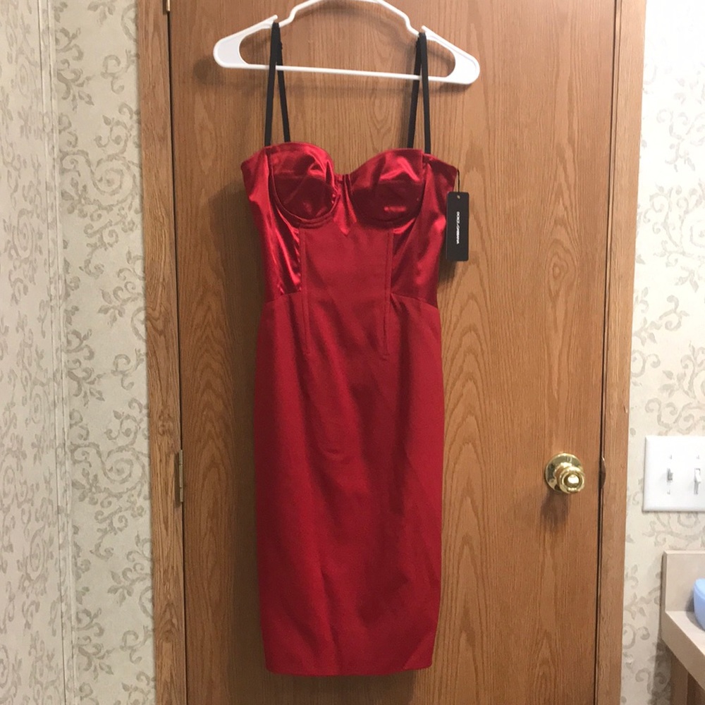 NWT Dolce and Gabbana red bustier dress ASO Anne Hathaway
